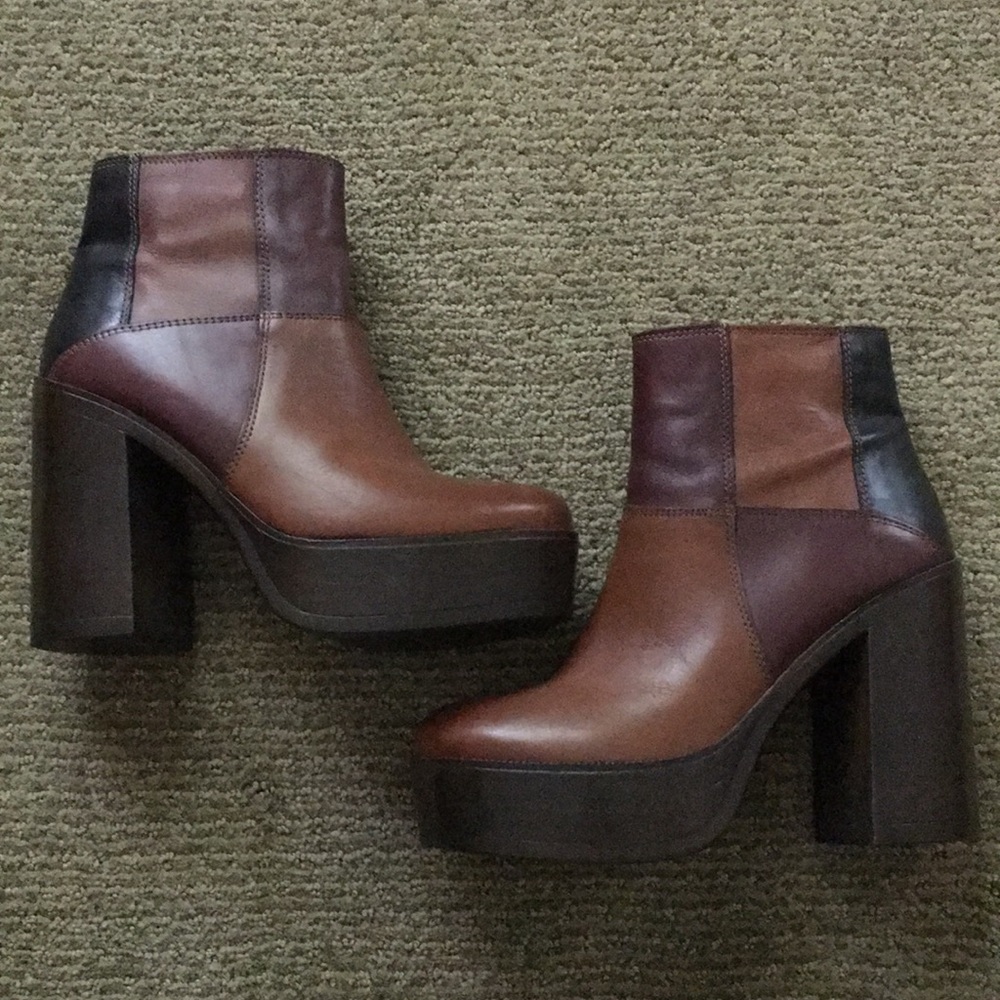 Steve Madden patchwork leather booties
